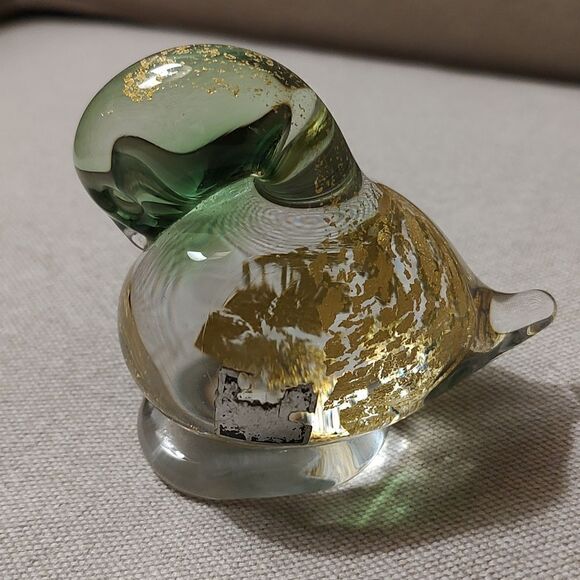 Vintage Hand Blown Art Glass Bird Paperweight Figurine - Picture 7 of 8